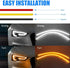 Car LED Daytime Running light Turn Signal 22In Flexible Adhesive DRL Turn Signal Light Strip Decorative Lamp for Car - White/Amber 2Pcs...
