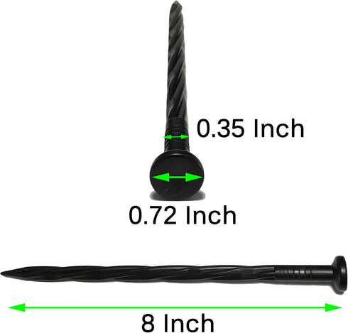 Spiral Landscape Anchoring Spikes 8 in 30 PCS Plastic Garden Spikes for Artificial Turf, Paver, Weed Barrier, Tent and More...