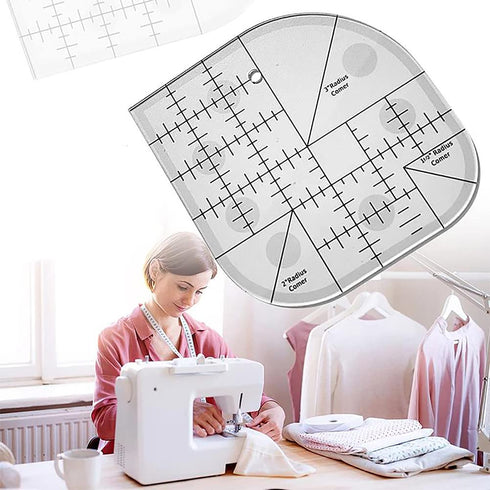 Curved Corner Cutter Ruler, Acrylic Sewing Patchwork Ruler Transparent Templates Creative Quilt Ruler Template Patchwork Tool DIY Sewing Supplies,...