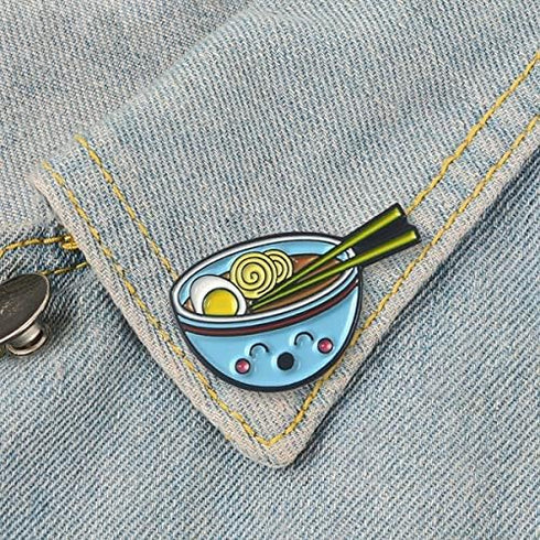 Set of 2 Ramen Nood Enamel Pins for Bags, Jackets, Hats & Tops - Ramen Fashion Accessory Japanese Foods Tonkotsu Ramen Brooches...