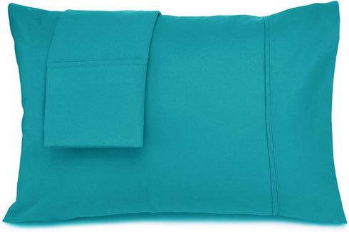 Nestl Body Pillow Cover Soft Pillowcase Lightweight Teal Microfiber 20x54 Inches Envelope Closure, Set of 2...