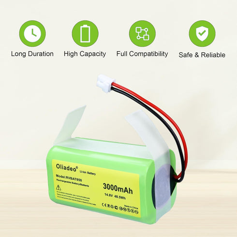 RVBAT850 for Shark Ion Vacuum Replacement Battery - AV1010AE, AV2501S, AV1110AE, RV1001AE, RV2001, RV850, AV2501AE, RV750_N, AV970 Robot Vacuum Cl...