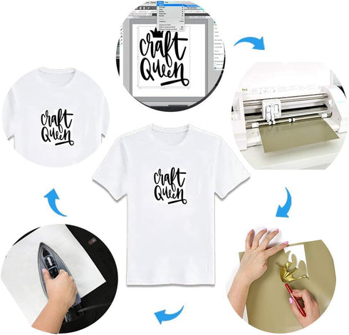 HTV Heat Transfer Vinyl for T-Shirts by KISSWILL - 10 Inches by 6 Feet Glitter Iron on Vinyl Rolls (Silver)...