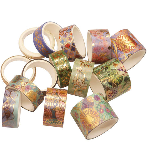 YUBBAEX Splendid Gold Washi Tape Set Embroidery Pattern Foil Decorative Tapes for Arts, DIY Crafts, Journal Supplies, Planners, Scrapbook, Card/Gi...
