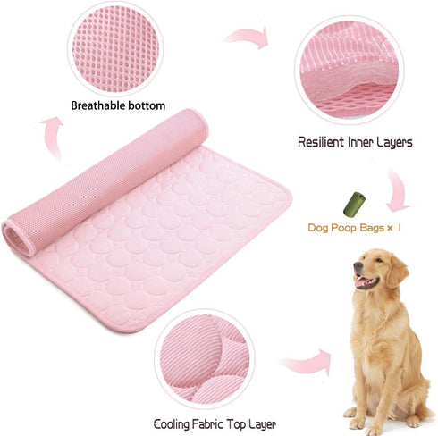 MICROCOSMOS Summer Cooling Mat & Sleeping Pad- Water Absorption Top, Materials Safe, Easy Carry, EZ Clean. Keep Cooling for Pets, Kids and Adults....