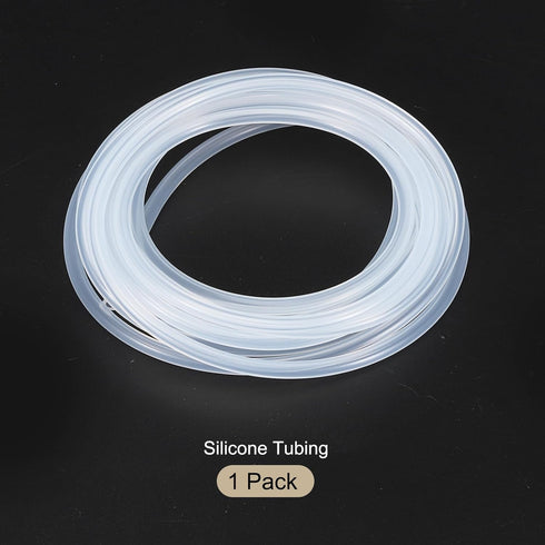 2m(7ft) 1.5mm(1/16") ID x 3mm(1/8") OD Silicone Tubing Clear Industrial Plastic Tubing Pure Silicone Hoses for Pump Siphoning Draining Irrigation ...