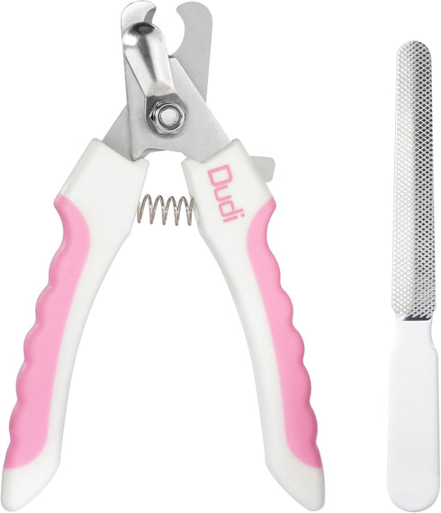 Dudi Pet Nails Clippers for Cats and Nail File - Cat Nail Trimmers with Lock Guard - Razor Sharp Grooming Clipper Trimmer Blades for All Breed Siz...