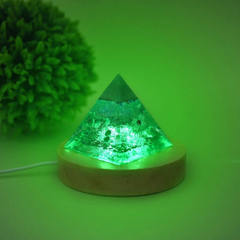 YAKAMOZ 2Pcs Round Wooden LED Lights Display Base for Laser Glass Resin Art(it did not Come with a Control to Change The Lights)...