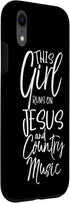 iPhone XR Cute Christian This Girl Runs on Jesus and Country Music Case...