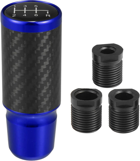 ACROPIX 6 Speed Speed Pattern Universal Aluminum Modified Shift Knob Manual Automatic Stick Gear Shift Knob for Cars with 3 Adapters M8 M10 M12 Ca...