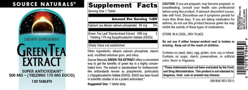 Source Naturals Green Tea Extract 500 mg Super Antioxidant - 120 Tablets...