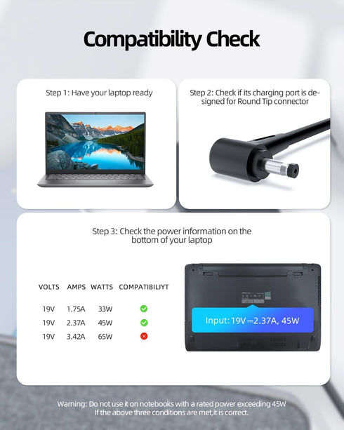 45W AC Charger Fit for Asus VivoBook 17 M712DA M712D M712 Laptop Power Supply Adapter Cord...