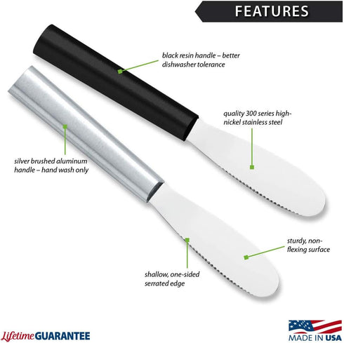 RADA Cutlery Party Spreader Knife, Made in USA, Black Handle...