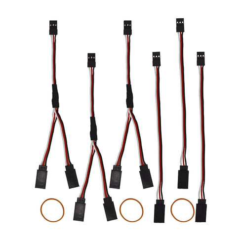 6 PCS JST Y Connector 3 Pin JST Plug Splitters, Servo Male to Female Y Wire Cable, Parallel RC Servo Extension Cord, Wire Cable Fits RC JR Futaba ...