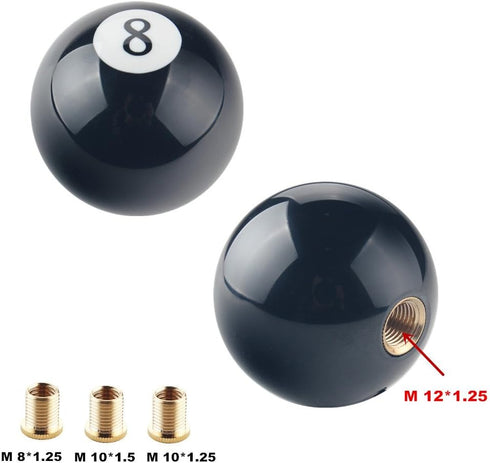 DEWHEL 2 1/4" 8 Ball Billiard Round Manual Gear Shift Lever Shifter knob Black Shaped JDM 4 5 6 Speed for Honda Acura Mazda Mitsubishi Nissan Infi...
