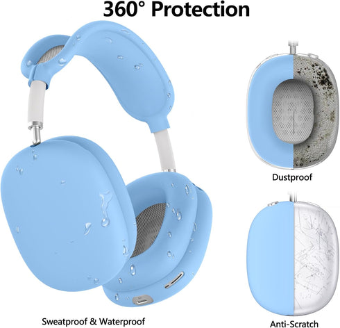 Silicone Case Cover for AirPods Max, Ear Pad Case Cover/Ear Cups Cover/Headband Cover for AirPods Max Headphones, Anti-Scratch Accessories Soft Si...