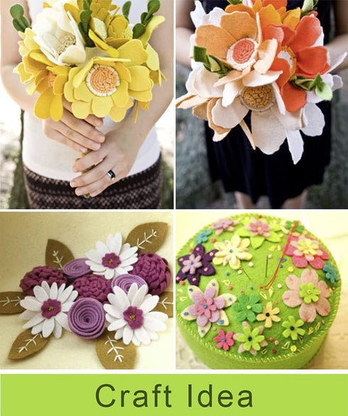 YYCRAFT 1 Yard Thick Soft Felt by The Yard Fabric 38 Inch Wide DIY Arts & Crafts Sewing-Snow White...