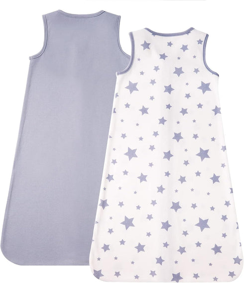 DaysU Baby Sleep Sack 0-6 Months 100% Cotton, Baby Unisex Wearable Blanket 2-Way Zipper TOG 0.5, Breathable Lightweight Baby Sleeping Bag 2 Pack, ...