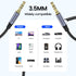 MOSWAG 3.28FT/1Meter 3.5mm Aux Cord to 3.5mm Audio Aux Jack Cable Male to Male Aux Cable Nylon Braided Stereo Jack Cord for Phones,Headphones,Spea...