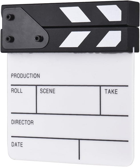 Action Cut Board, Andoer Acrylic Film Clapboard Dry Erase Compact Size TV Film Movie Director Cut Action Scene Clapper Board Slate...