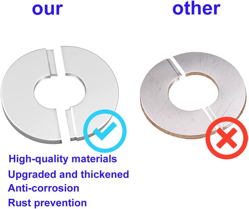 Wall Split Flange Stainless Steel split Escutcheon Plate Self-Adhesive Plumbing Cover Plates Round for 22mm Diameter Pipe...