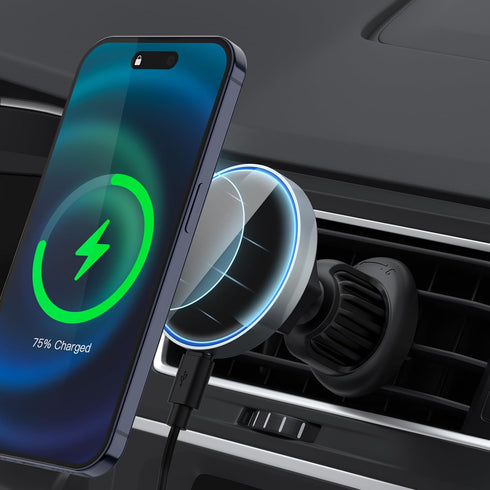 Vancle for Magsafe Car Mount Charger, 15W Fast Charging Magnetic Wireless Car Charger, Air Vent/Dashboard Phone Holder Mount for iPhone 15/14/13/1...
