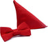 Men’s Classic Pre-Tied Satin Formal Tuxedo Bowtie with Handkerchief Adjustable Length for Wedding Party and Prom (RED)...