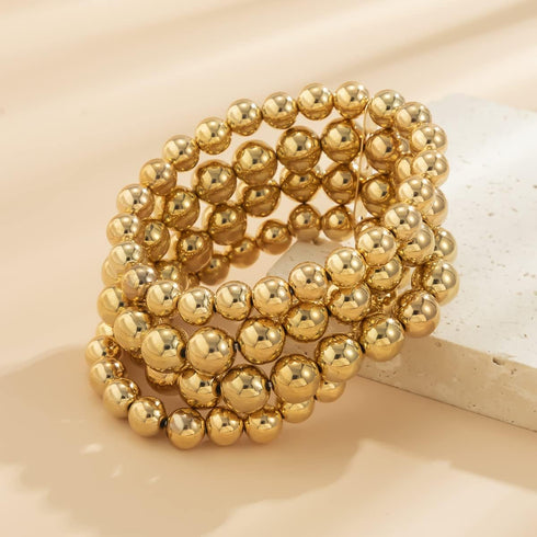 COLORFUL BLING Exaggerated Layered Beads Pendant Chunky Gold Chain Chunky Bib Statement Choker Stackable Strand Necklace for Women Hip Hop Jewelry...