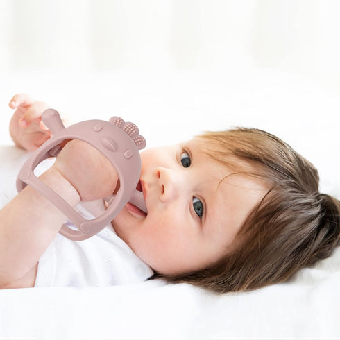 PandaEar 2 Pack Silicone Baby Teething Toys| Baby Hand Teether Mitten for Sucking Needs| Baby Chew Toys Hand Pacifier for Soothing Teething Pain R...