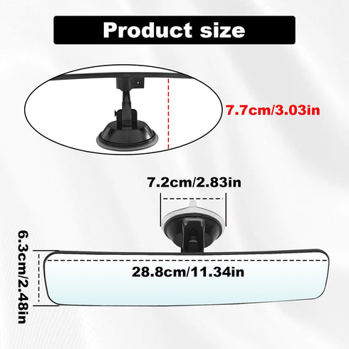Anti Glare Reduce Blind Spots Convex Wide Angle Hd Auto Inside Rearview Mirror 360 Degrees Adjustable Car Rear View Mirror with Suction Cup Compat...