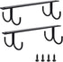 Mocoum Under Cabinet Mug Rack, Rustic Mug Organizer Rack Cup Holder Under Shelf Hanging Hooks Rack for Mugs, Coffee Cups and Kitchen Utensils Disp...