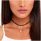 Layered Crystal Leather Choker Necklace Gold Pearl Pendant Necklace Boho Suede Collar Necklace Punk Black Chain Necklace Jewelry for Women...