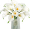 Letjolt Artificial Calla Lily White Flowers 12Pcs Fake Flower Bouquet for Home Decoration Wedding Party Decor, Yellow White...