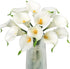 Letjolt Artificial Calla Lily White Flowers 12Pcs Fake Flower Bouquet for Home Decoration Wedding Party Decor, Yellow White...