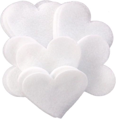Playfully Ever After 4 inch Stiff Felt Hearts 16pc - White...