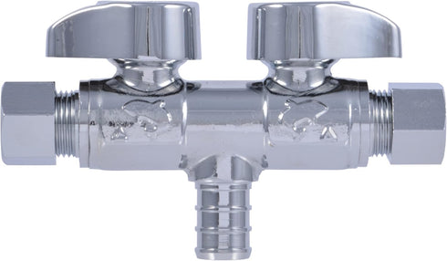 SharkBite Crimp Dual Shut Off Valve, Push to Connect Brass Plumbing Fitting, PEX, PE-RT, UCDS123838...