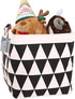 Square Canvas Toy Storage Bins Basket with Handle Collapsible Toy Organizer for Nursery Storage, Kid's Toy & Laundry, Gift Basket (Black Triangle)...