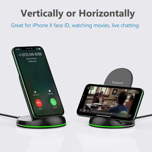 Yootech Wireless Charger,10W Max Wireless Charging Stand, Compatible with iPhone 15/15 Plus/15 Pro Max/14/14 Plus/14 Pro Max/13/SE 2022/12/11/X/8,...