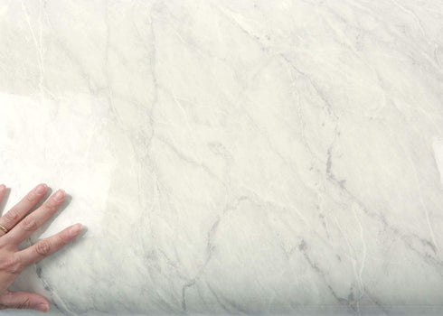ROSEROSA Peel and Stick PVC Faux Marble Self-Adhesive Wallpaper Covering Counter Top Shelf Liner Carrara (PGS4133 : 2.00 Feet X 6.56 Feet)...