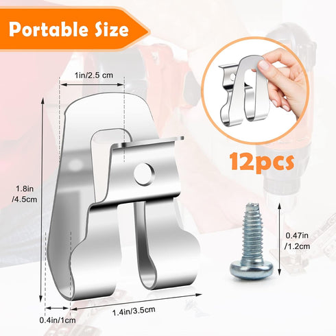 8 Pcs Metal Replacement Belt Hook Clip for Dewalt Tool, Windspeed Stainless Steel Driver Belt Clips for Dewalt Power Tools Drill Driver Belt Clips...