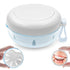 Denture Case & Cup, Travel Retainer Case with Mirror, No-Leak False Teeth Cleaning Container: Full & Partial Dentures Soaking, Denture Bath Holder...