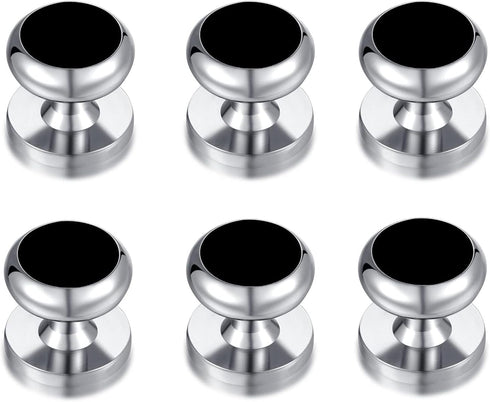 HONEY BEAR 8pcs set Cufflinks And Studs - Black Onyx, for Men Shirts Tuxedo Wedding Gift...