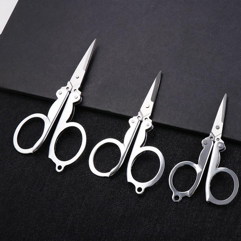 3pcs Folding Scissors,Portable Mini Travel Trip Scissors,Folding Scissors Office Travel Embroidery Pocket Stainless Steel Student Foldable Fishing...