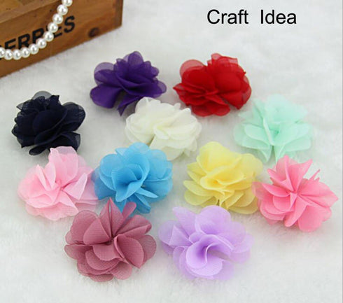 YYCRAFT 4.5 Yards 2.5" 3D Chiffon Flower Lace Trims Bridal Bouquets Cluster Flower DIY Sewing(Baby Pink)...