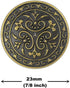 Bezelry 12 Pieces Celtic Flowers Metal Shank Buttons. 23mm (7/8 inch) (Antique Brass)...