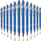 Ballpoint Pen with Stylus Tip, Soft Touch Click Metal Pen, 1.0mm Medium Point, Black Ink, 12 Count(Blue)...