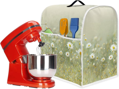 Realistic Daisy Print Stand Mixer Covers Fit Tilt Head and Bowl Lift Models Mixers, Washable Kitchen Appliance Cover Universal Fit Coffee Maker Bl...
