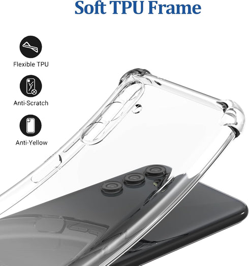 for Samsung Galaxy A24 4G Phone Case with 3 Pack Tempered Glass Screen Protectors, Soft TPU 4 Corner Drop-Proof and Scratch-Proof Transparent Prot...