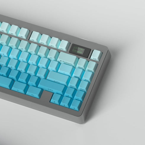 Side Printed Keycaps Cyan Gradient 125 Keys Cherry Profile PBT Heat Sublimation keycap Set for Mx Cherry Mechanical Keyboard (128 Cyan Gradient)...