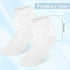 2 Pair Frilly Ankle Socks Women Lace Ruffle Frilly Socks for Women Pearls Ankle Ruffled Socks Pearl Lace Ankle Socks Cute Cotton Socks Communion S...